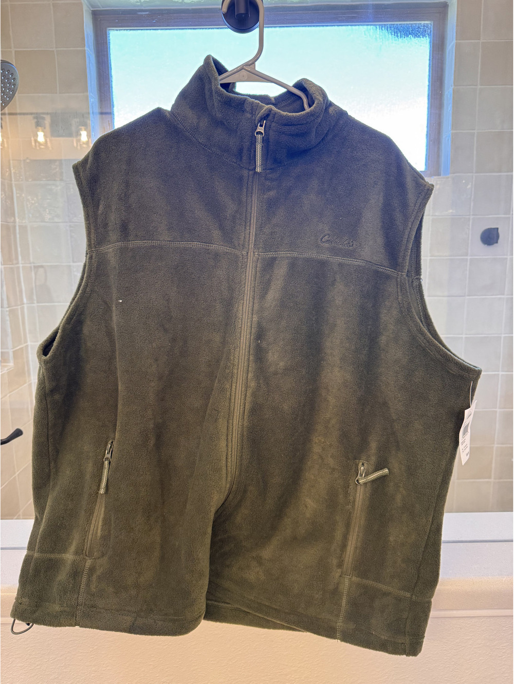 Cabela's olive fleece vest